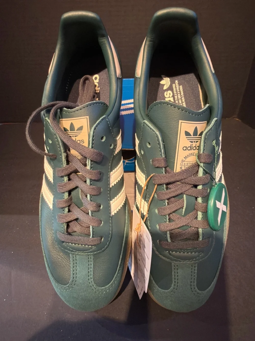 Adidas Samba OG Classic Leather Sneakers - Green/White 6.5M/7.5W